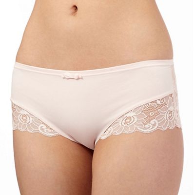Light pink floral lace hipster briefs
